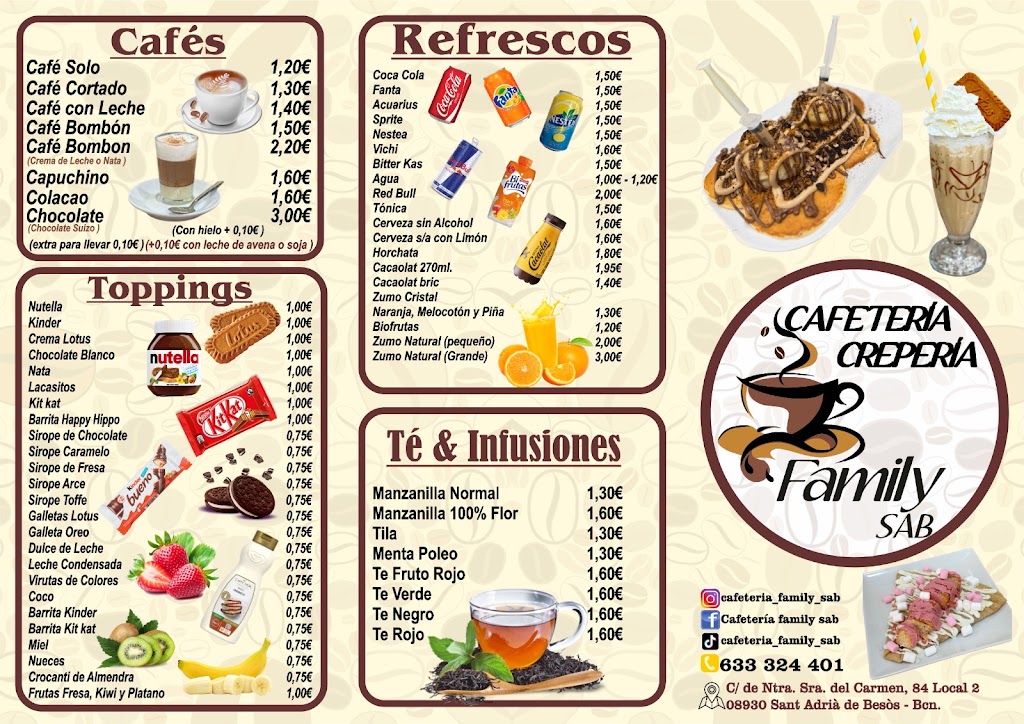 Cafeteria family sab — Carta