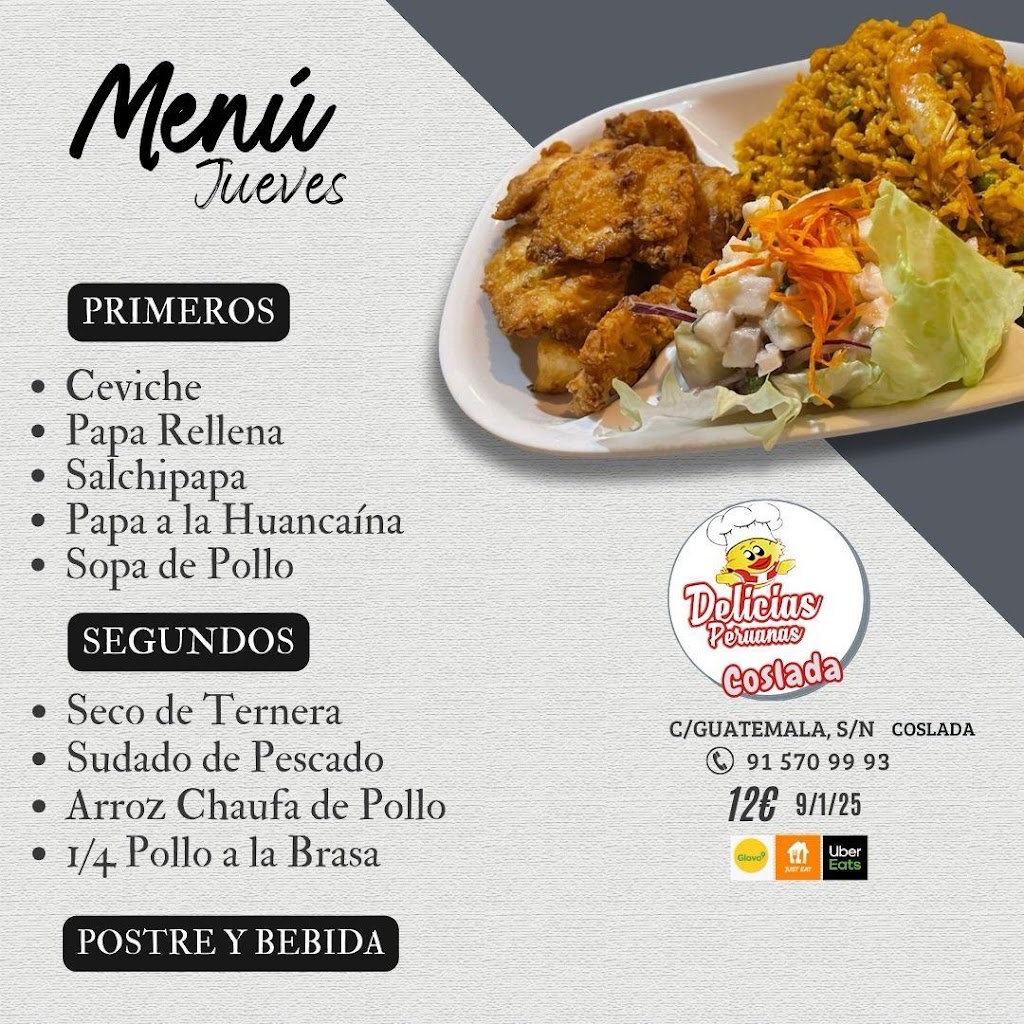 BAR RESTAURANTE DELICIAS PERUANAS - Coslada — Carta