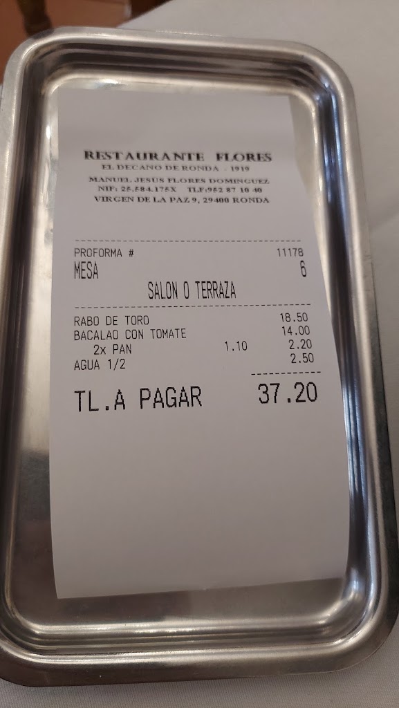 Restaurante Flores El Decano de Ronda 1919 — Mas recientes
