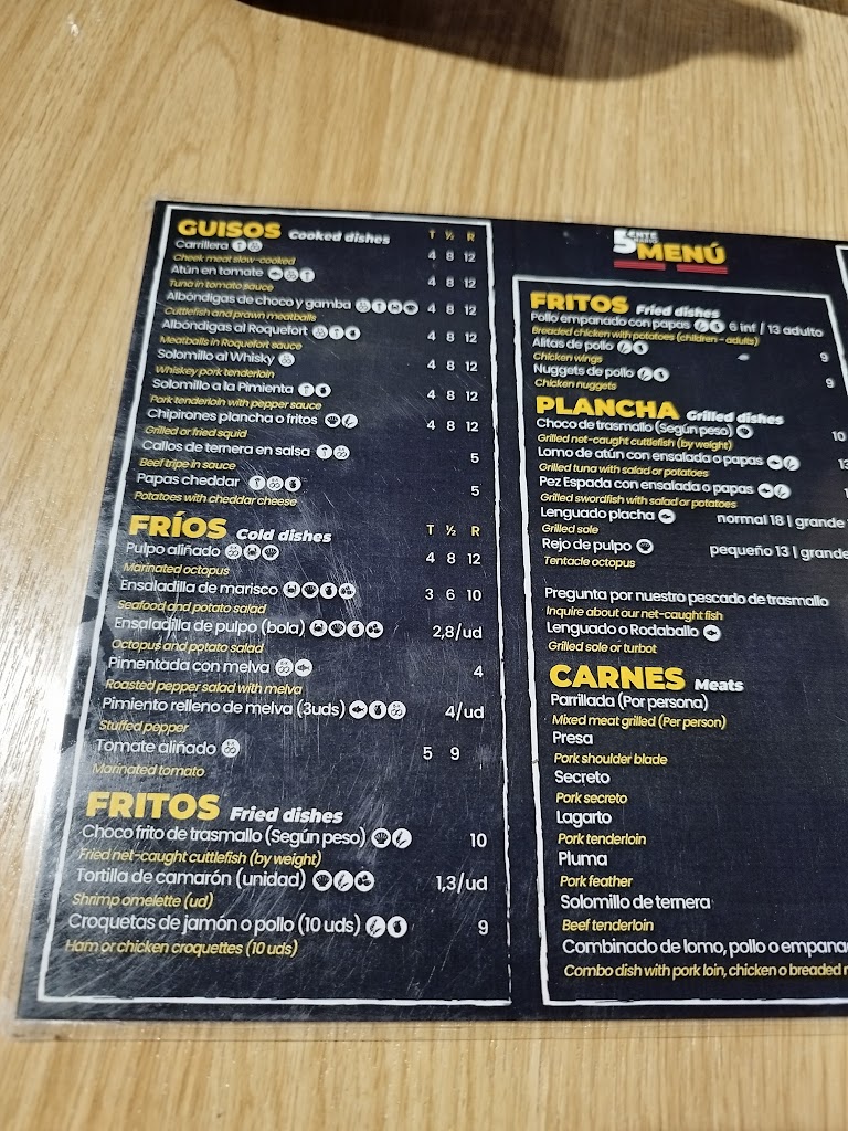 Burguer bar v centenario — Carta