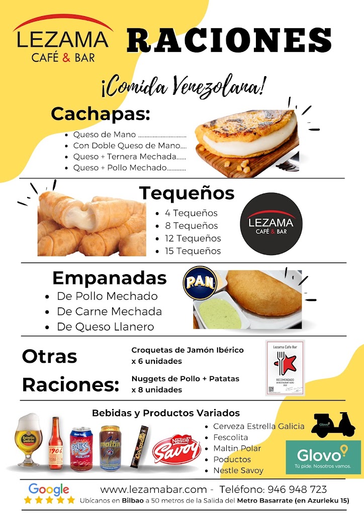 Lezama Cafe Bar — Carta
