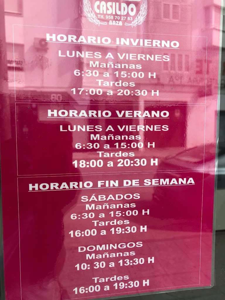 Panaderia Y Bolleria Casildo SL — Carta
