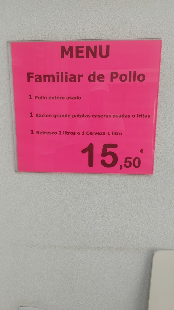 Asadero de Pollos La casa del gallo — Carta