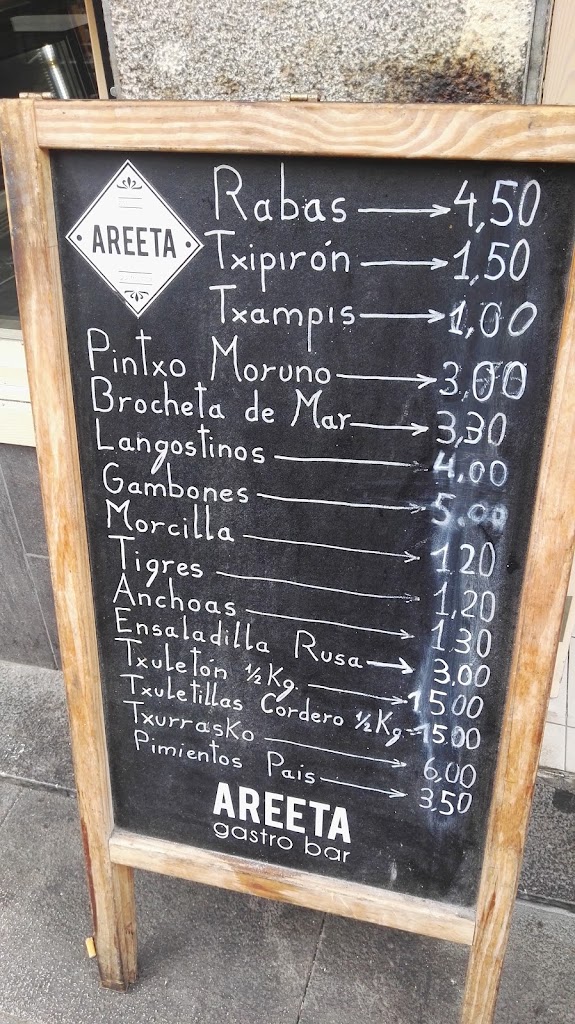 Bar/Restaurante Areeta — Carta