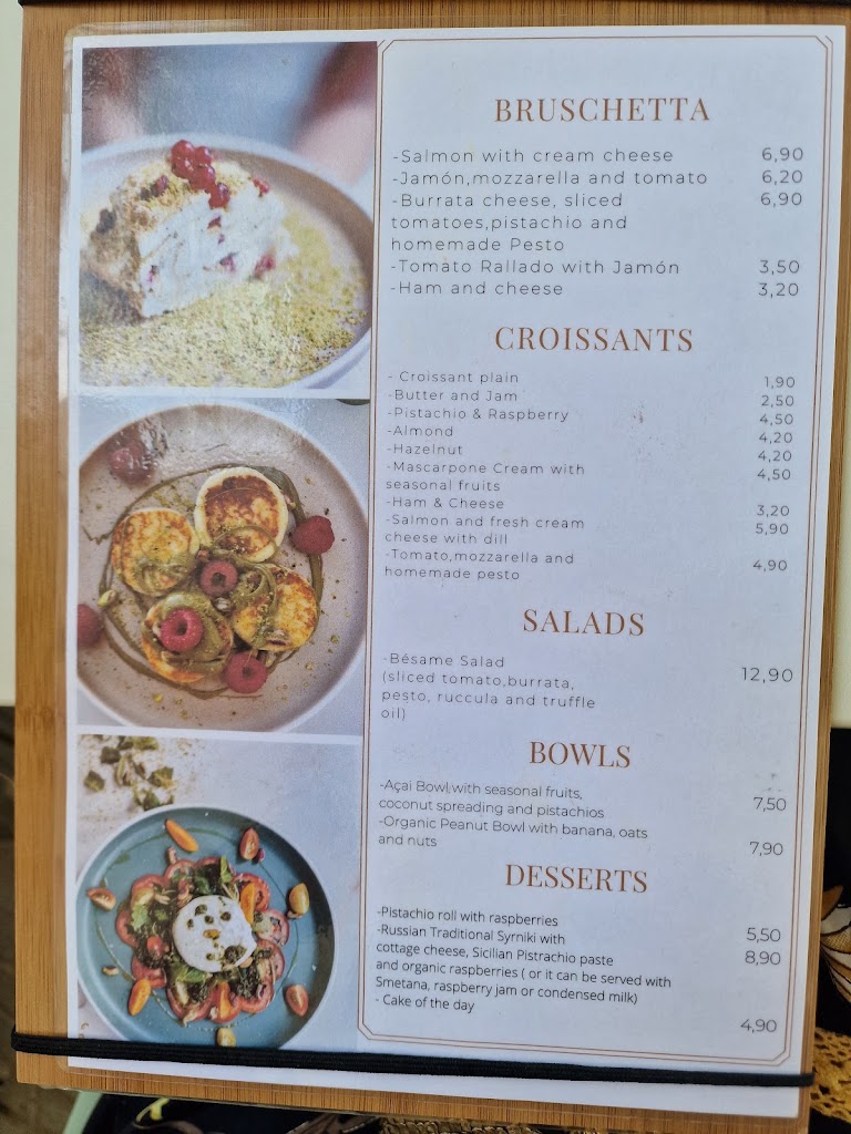 Besame Beauty Space and Bar — Carta