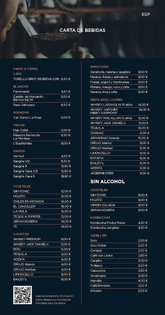 Restaurant Akquaaa (costa Dorada Calafell) — Carta