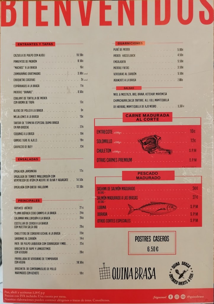 Quina Brasa — Carta