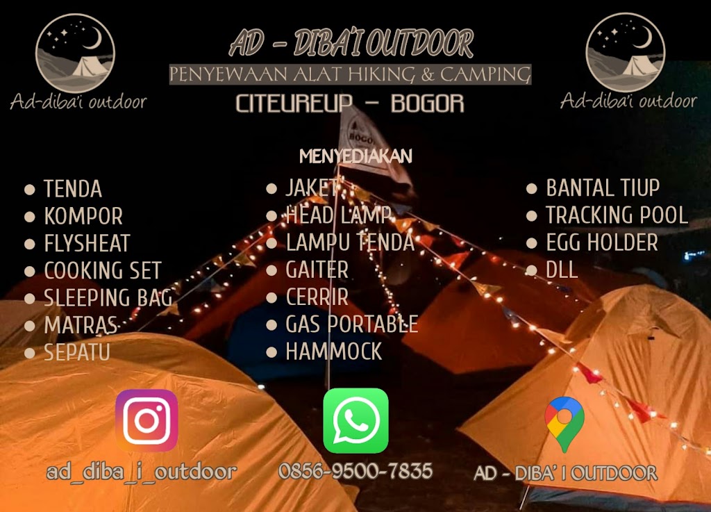 Rental alat camping outdoor citeureup (ad-diba'i outdoor