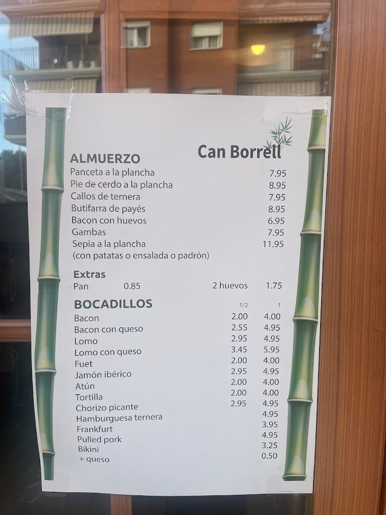 Restaurante Can Borrell — Carta