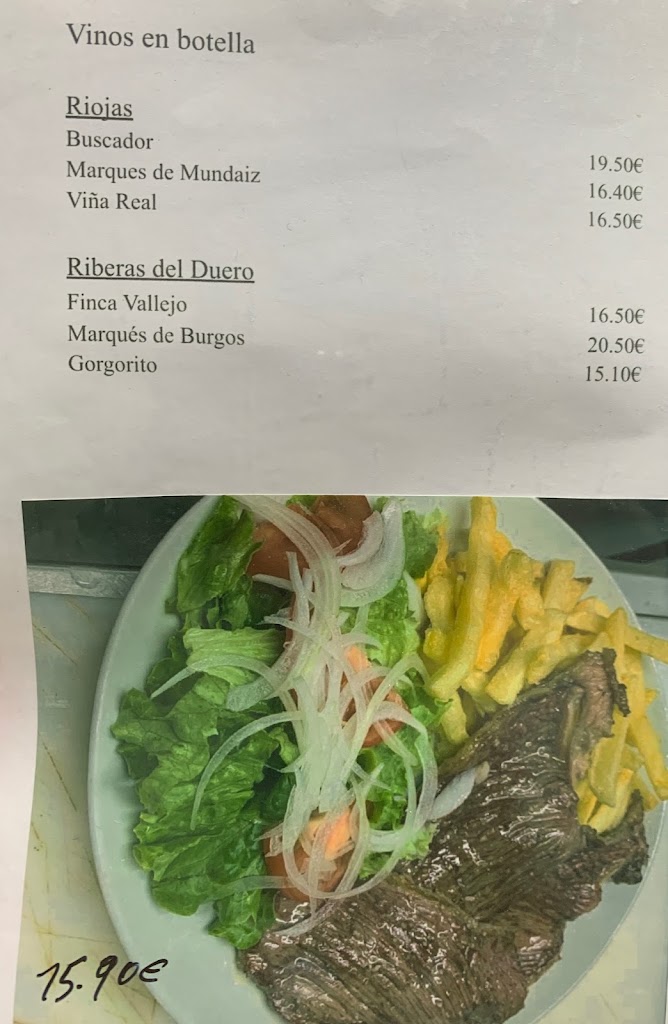Restaurante Orella — Carta