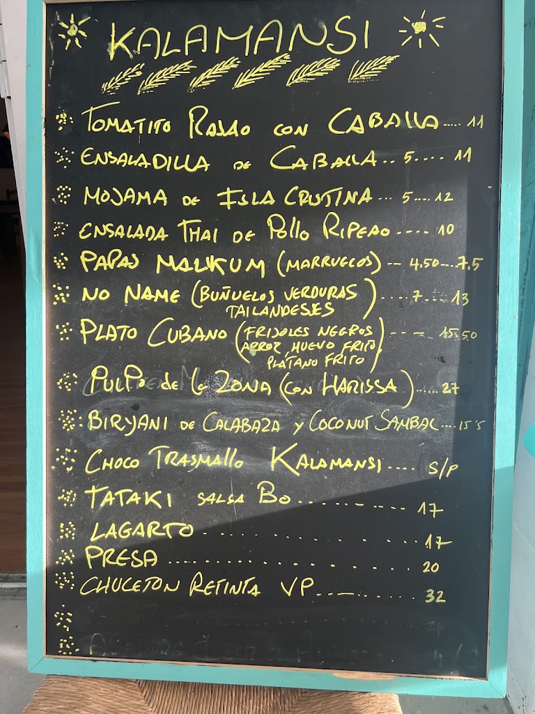 RESTAURANTE KALAMANSI — Carta