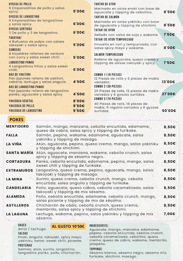 Enoki Sushi Bar — Carta