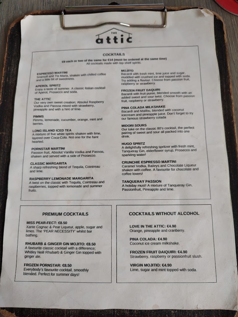 The Attic Rooftop Bar — Carta