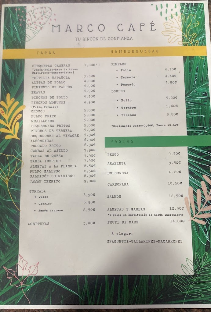Restaurante Bambu — Carta