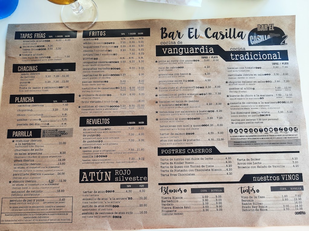 BAR EL CASILLA 2 — Carta