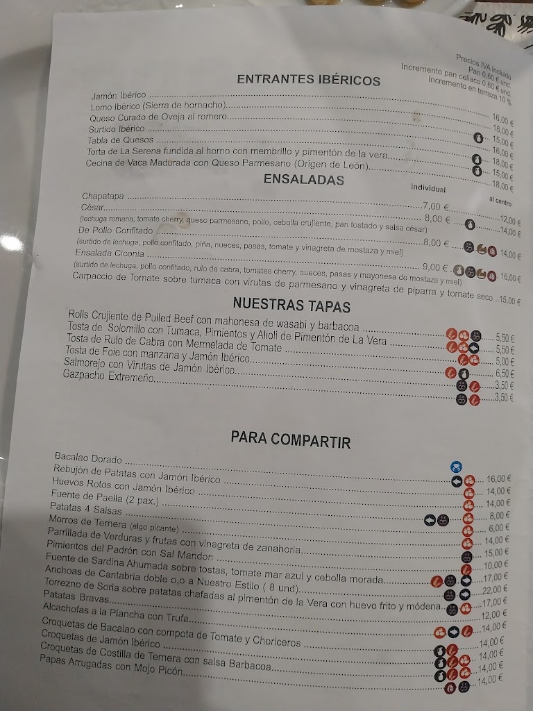 Braseria ChapaTapa — Carta
