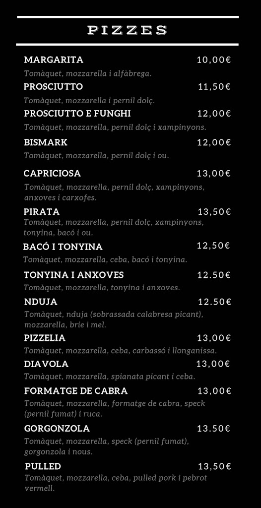 PIZZELIA — Carta