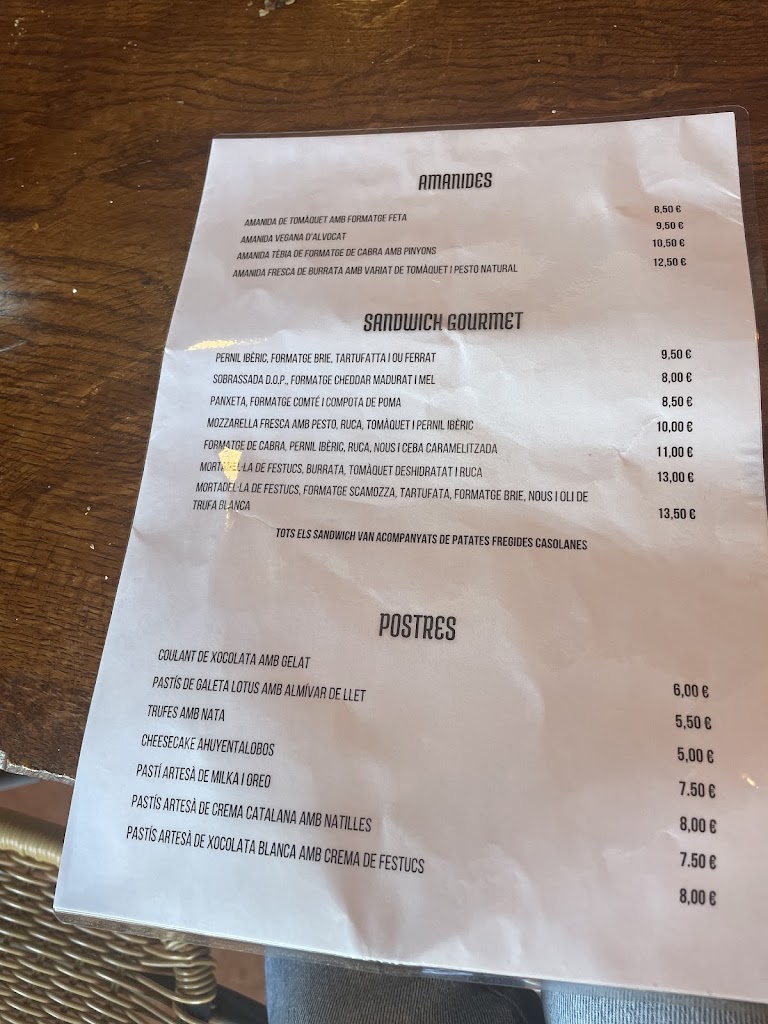 Cerveceria Taperia Neptuno — Carta