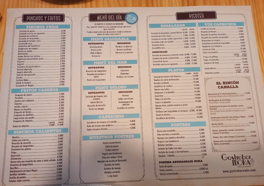 GastroBar Moka — Carta
