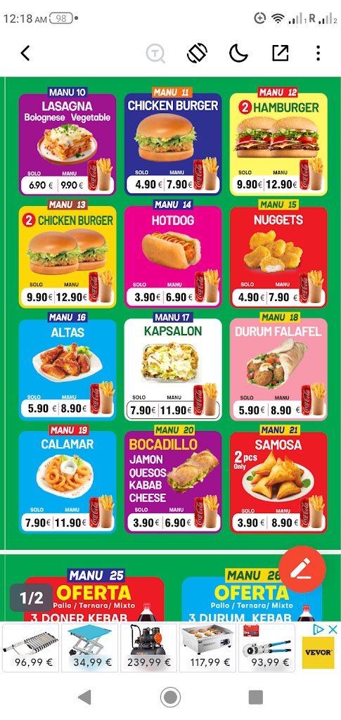 BERLIN PIZZA DONER KABAB — Carta