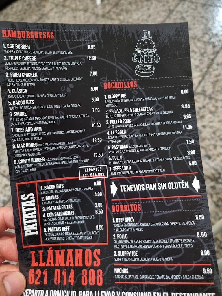 Hamburgueseria El Rodeo — Carta
