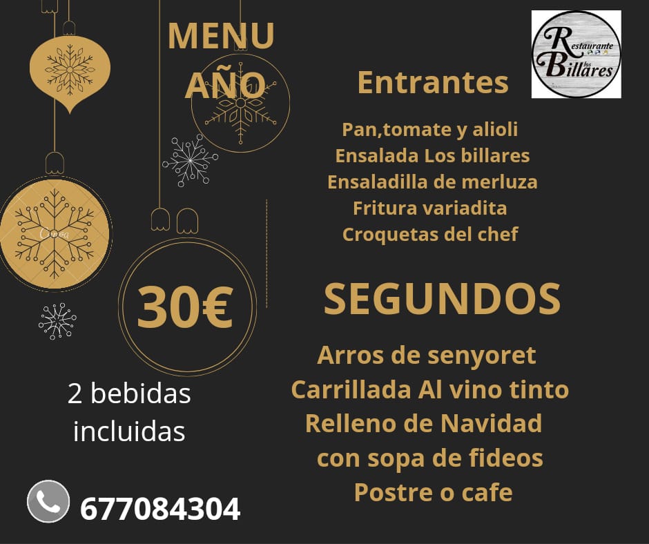 Restaurante Los Billares — Carta