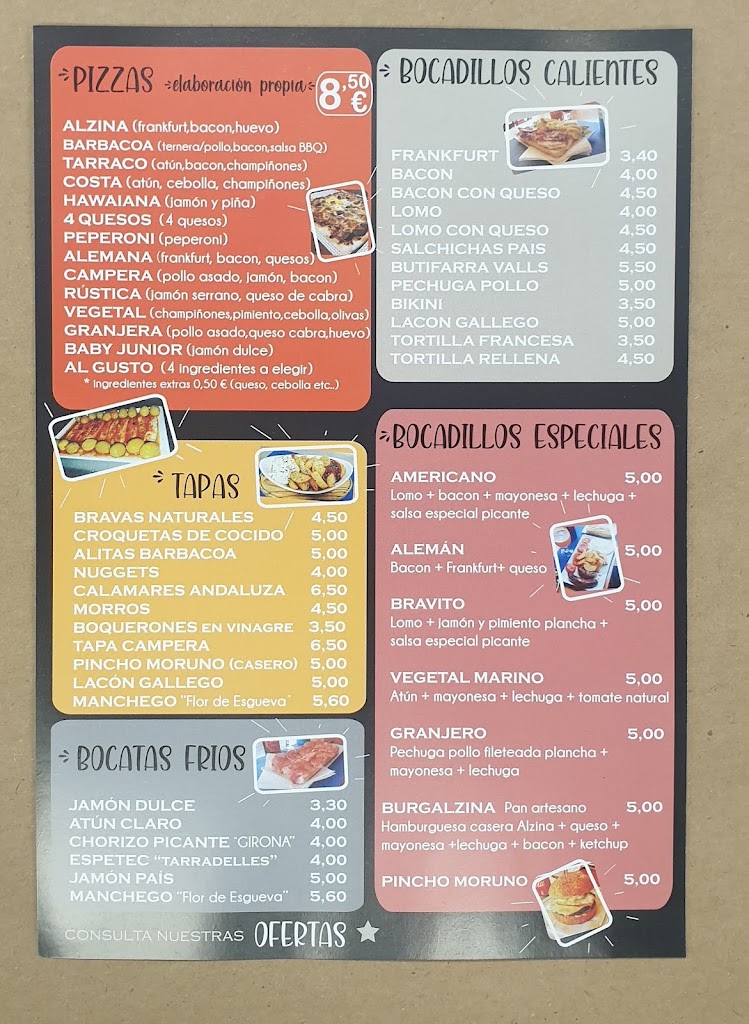 Bar l'alzina — Carta