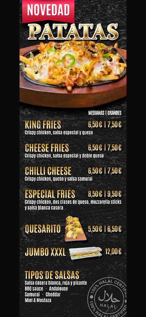 Aguilas Kebab House 2 — Carta
