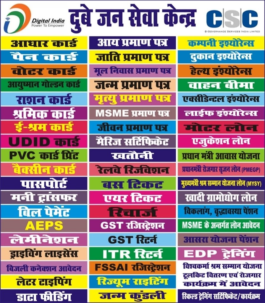 Dubey Jansewa Kendra Aadhar Update Centre