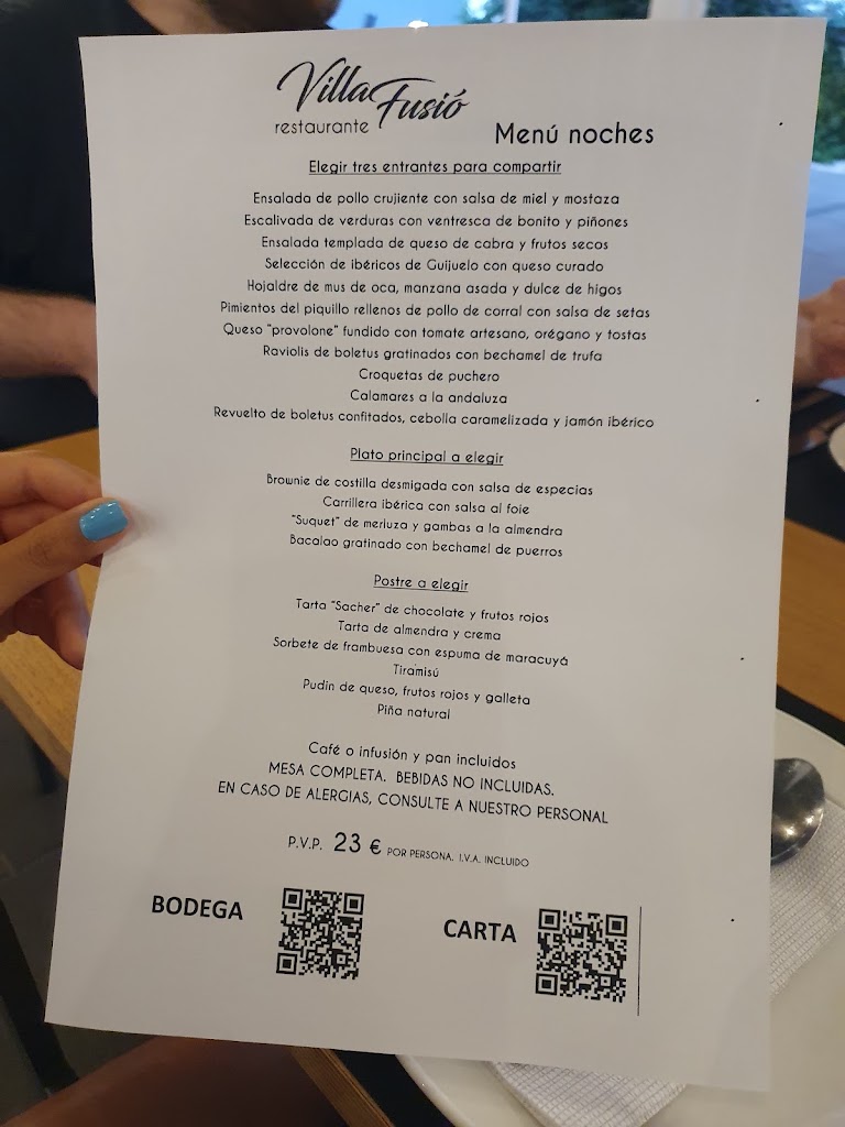 Villa Fusio — Carta