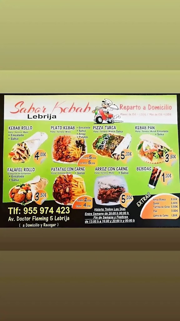 Sabor doner kebab lebrija — Carta