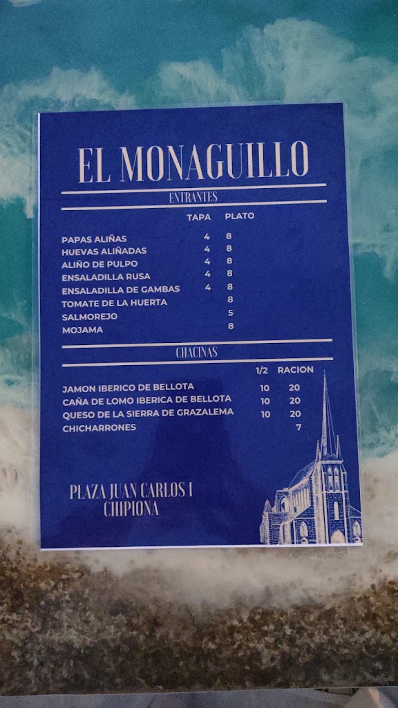 Bar El Monaguillo — Carta