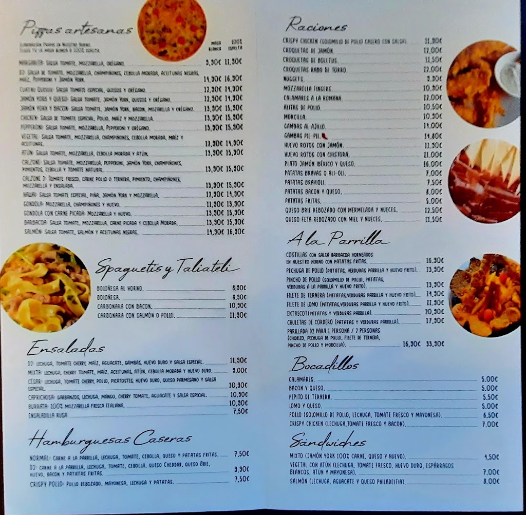 D2 Bar - Restaurante — Carta