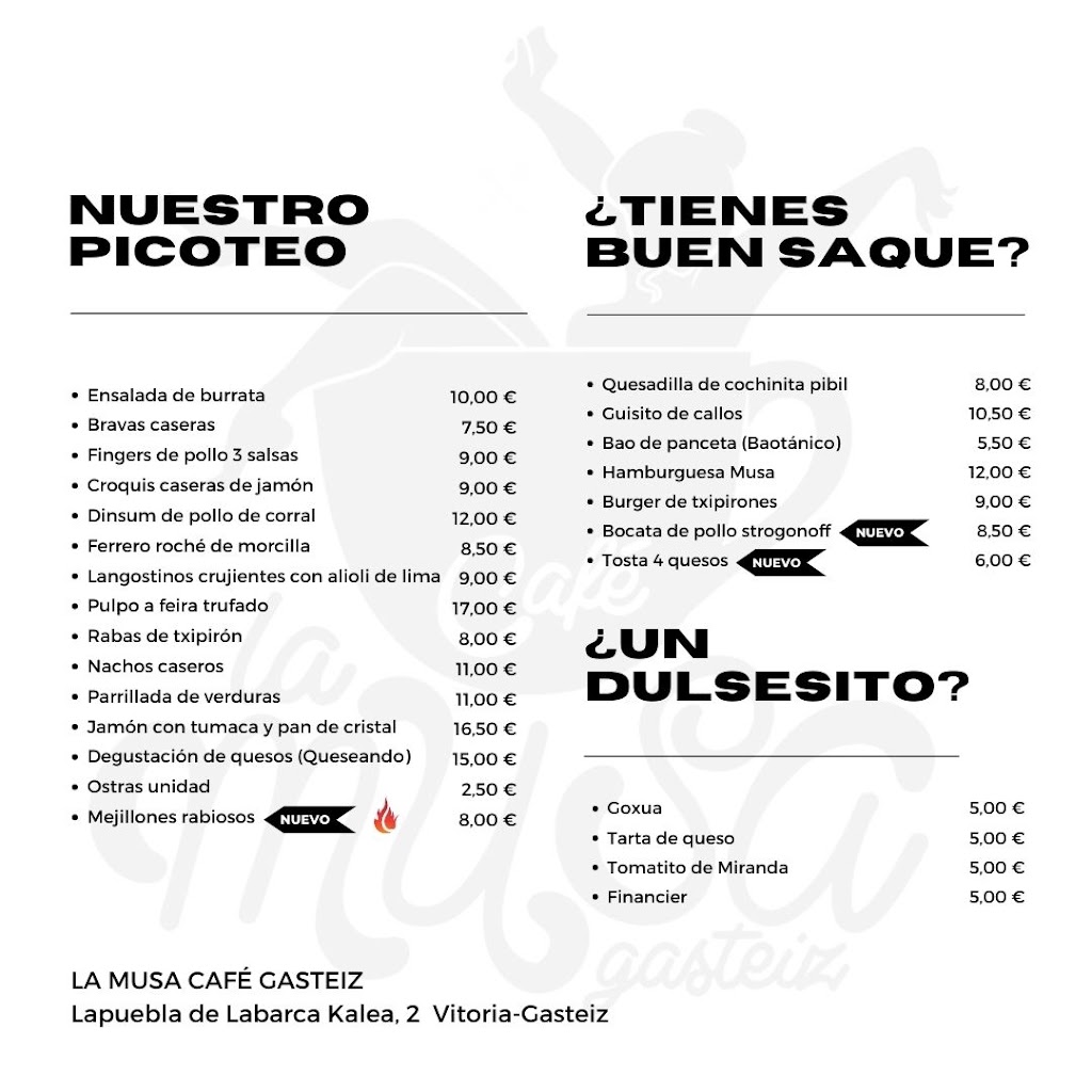La Musa Cafe Gasteiz — Carta