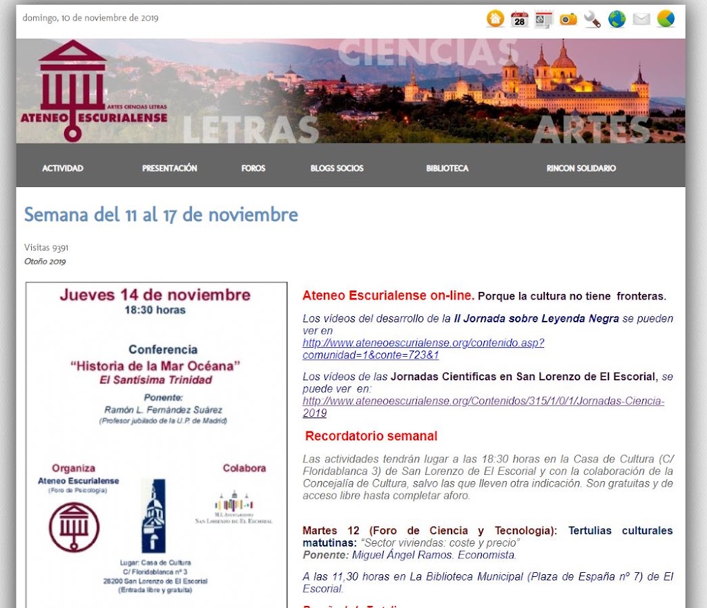 Actividades culturales San Lorenzo de El Escorial y El Escorial - Ateneo Escurialense — Del propietario