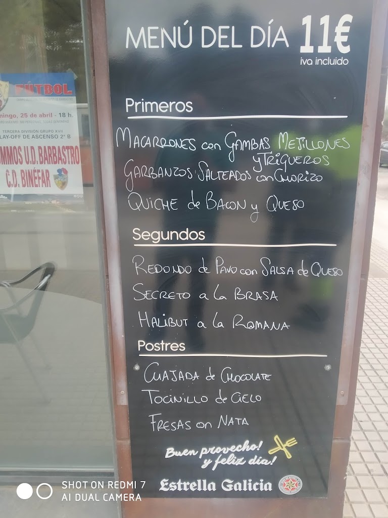 BAR RESTAURANTE BOREAL — Carta