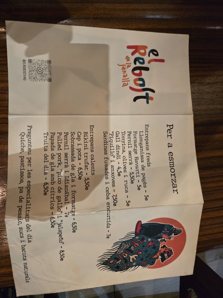 El Rebost de la Senalla — Carta