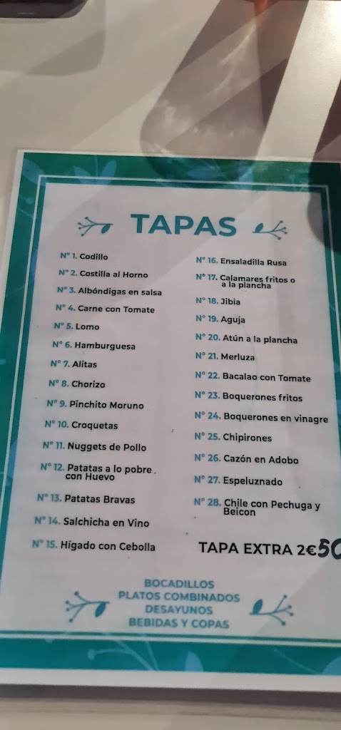 Bar balix — Carta