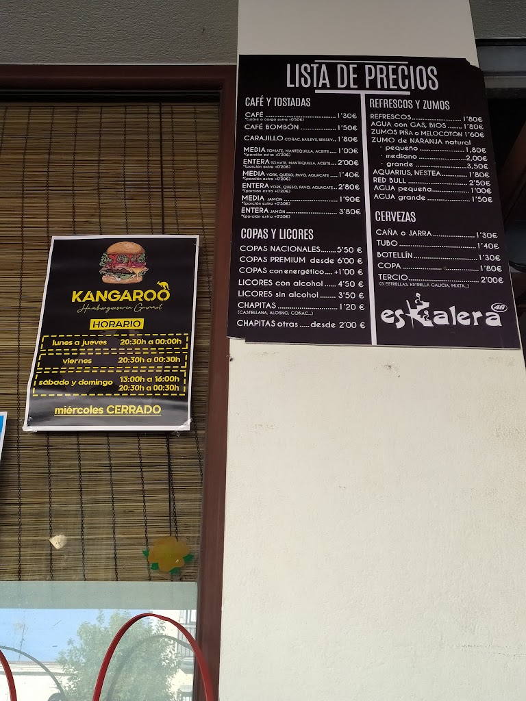 Cafeteria La Eskalera — Carta