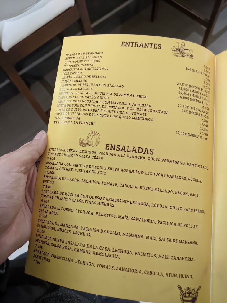 Restaurante IL FORNO — Carta