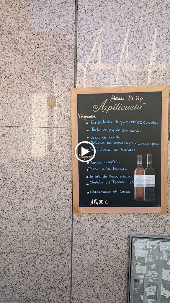 Bar restaurante Valerio — Carta