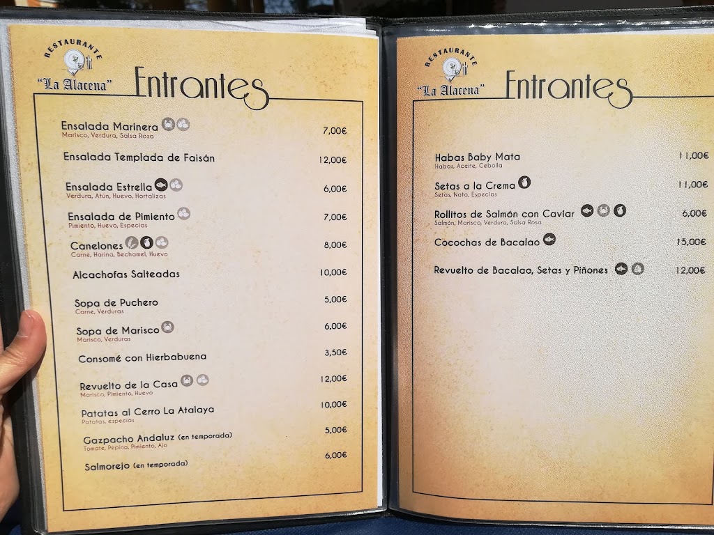 Restaurante La Alacena — Carta