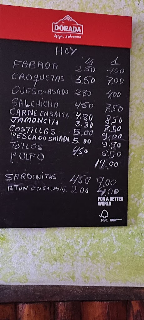 Bodegon Casa Emilio — Carta