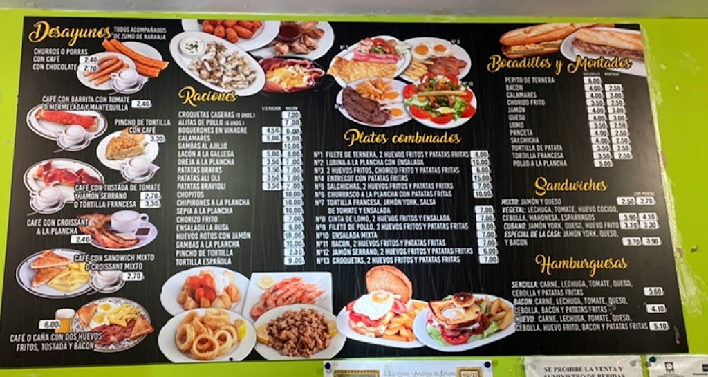 Bar Toledo — Carta