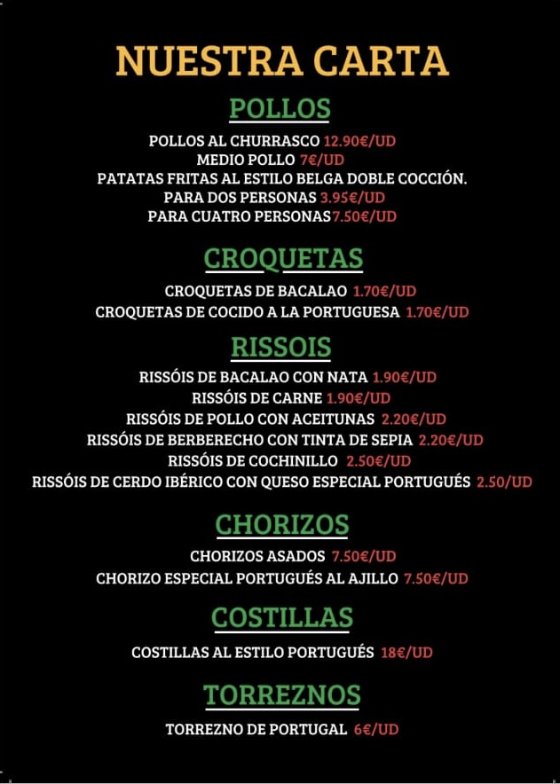 POLLOS LUSITANOS — Carta