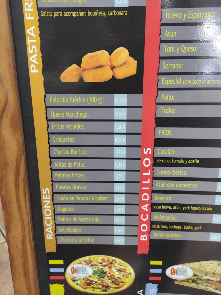 Restaurante Ohlala — Carta