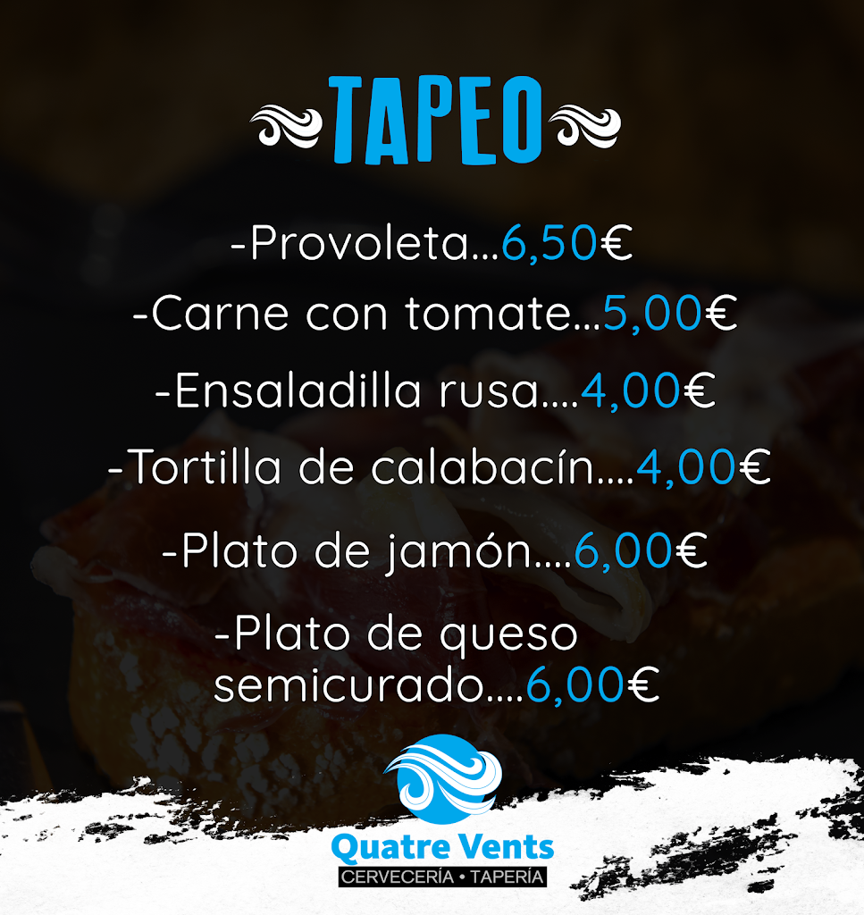 BAR Quatre Vents CERVECERIA-TAPERIA — Carta