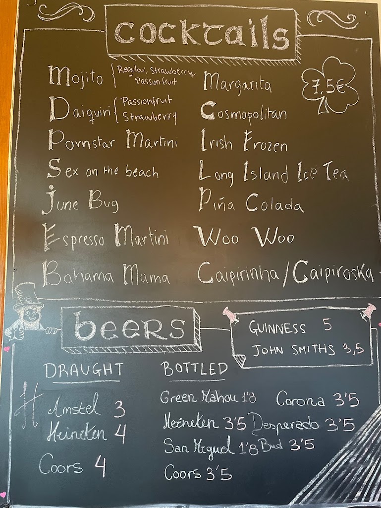 Dec's Irish Sports Pub — Carta