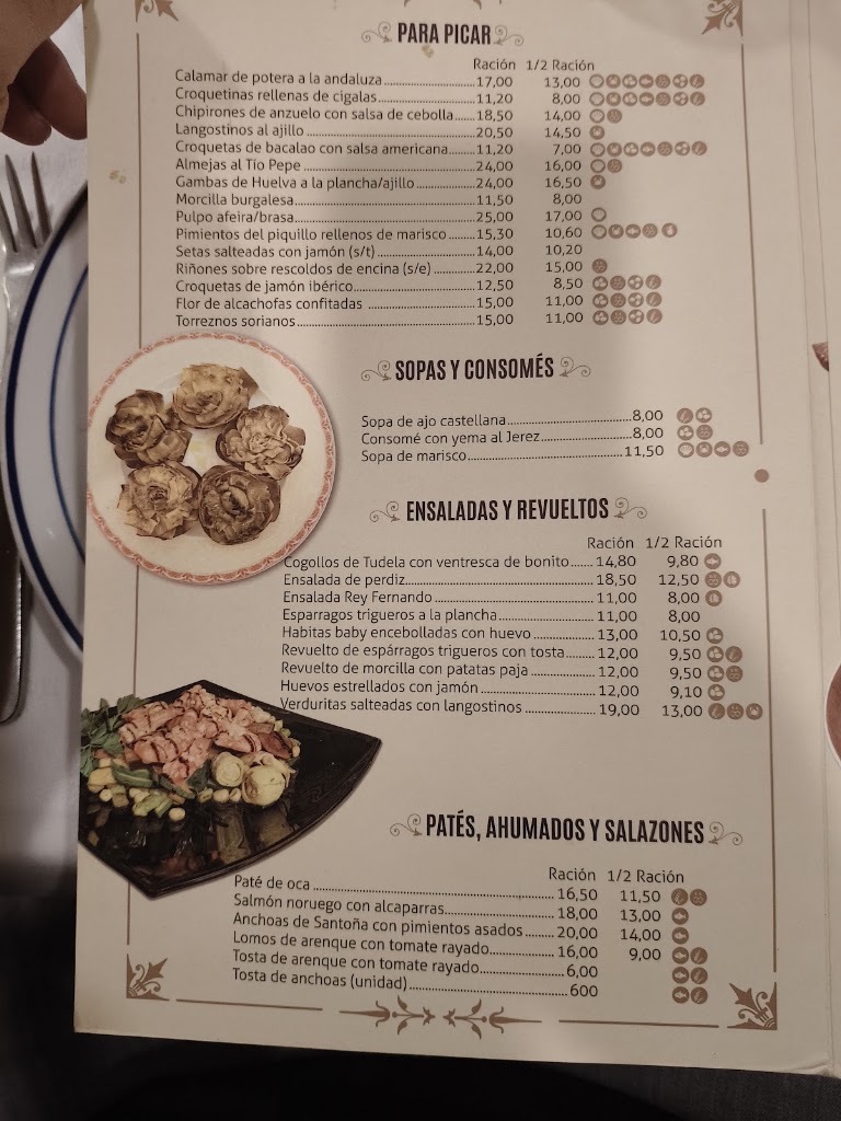 Asador Rey Fernando — Carta