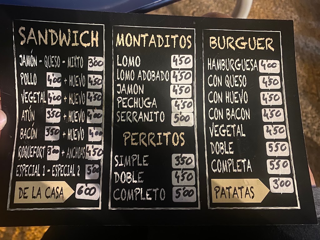 La Bodega Pizzeria — Carta